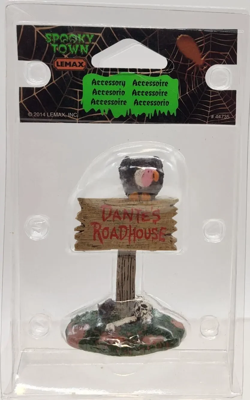 Lemax DANTE'S ROADHOUSE SIGN # 44735 Halloween Spooky Town Figurine Retired NEW